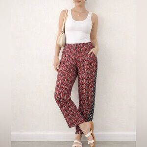 Ett Twa Anthropologie Pants Small Boho Printed Jogger Cropped Relaxed Fit